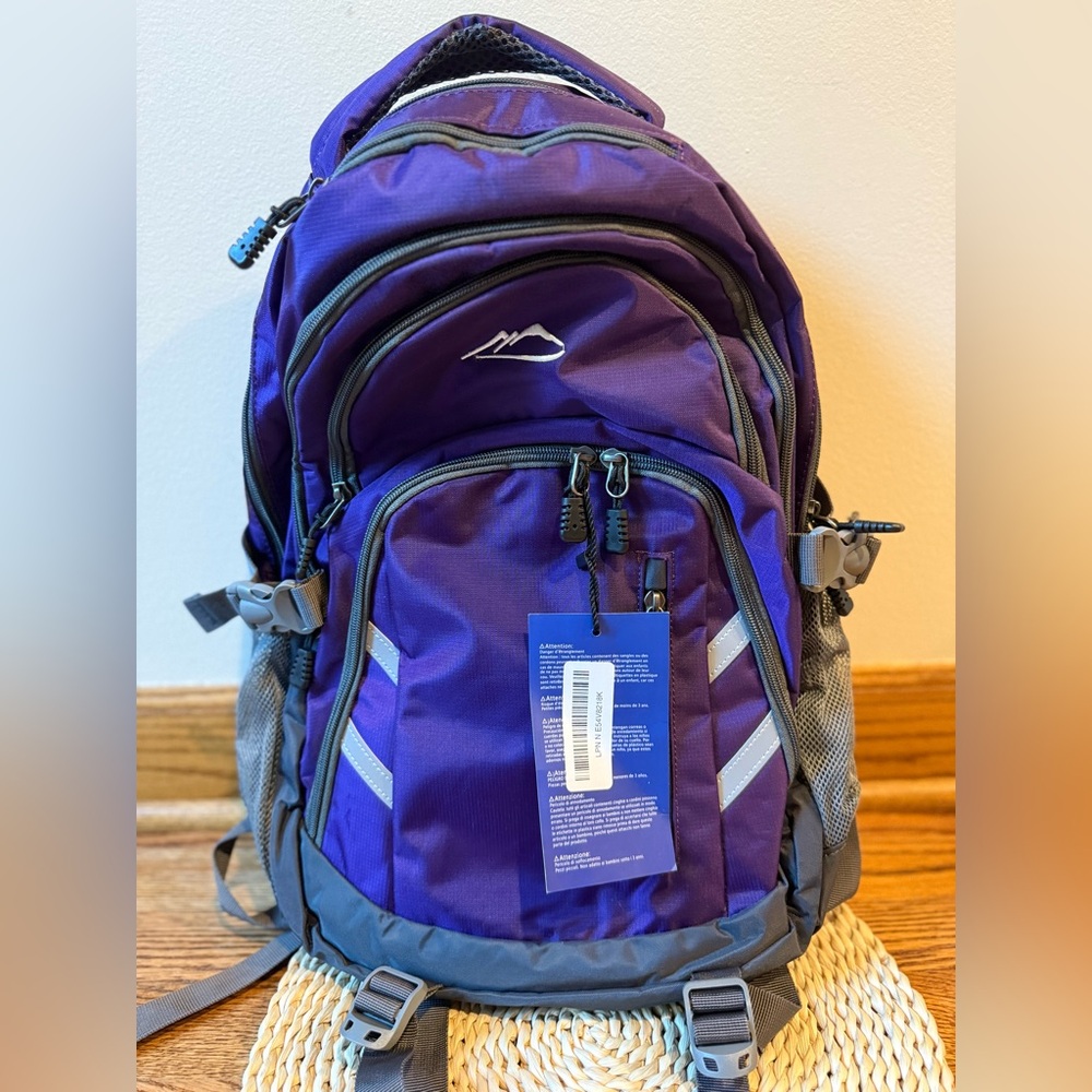 Purple Backpack with Silver 
ProEtrade Backpack Bookbag